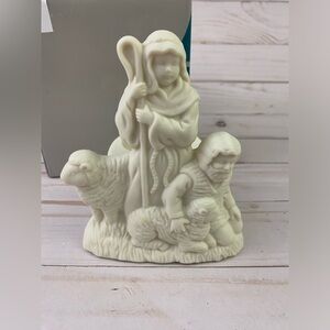 O Holy Night Shepherd Votive Tea Light Holder  By PartyLite Bisque